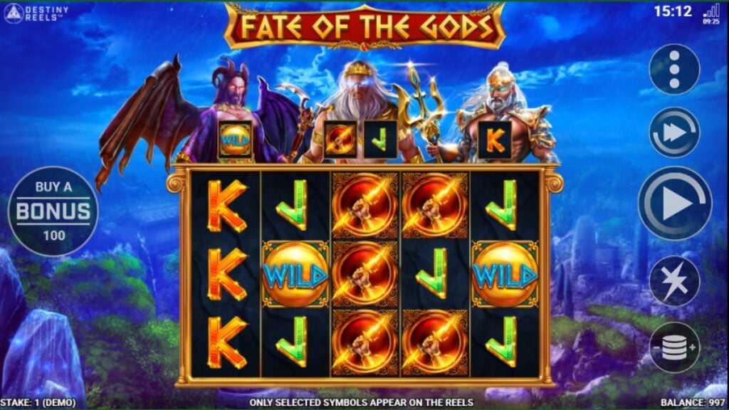 Fate of the Gods slot reels by Rogue