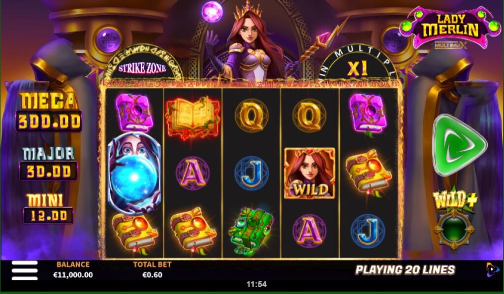 Lady Merlin MultiMax slot reels by Boomerang Studios