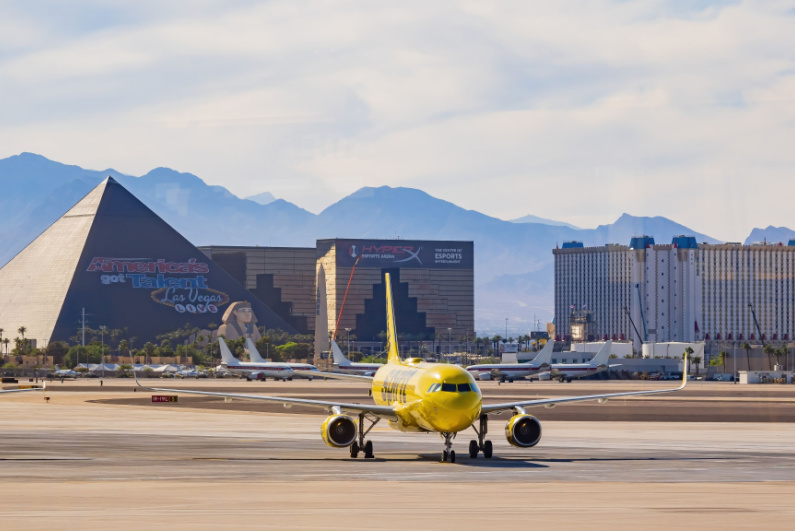 Airplane on tarmac in Las Vegas