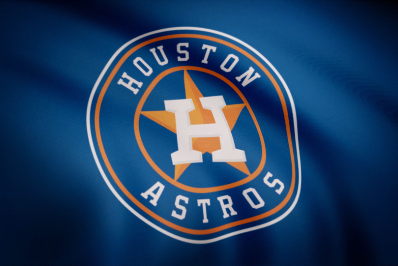 Houston Astros logo on blue flag