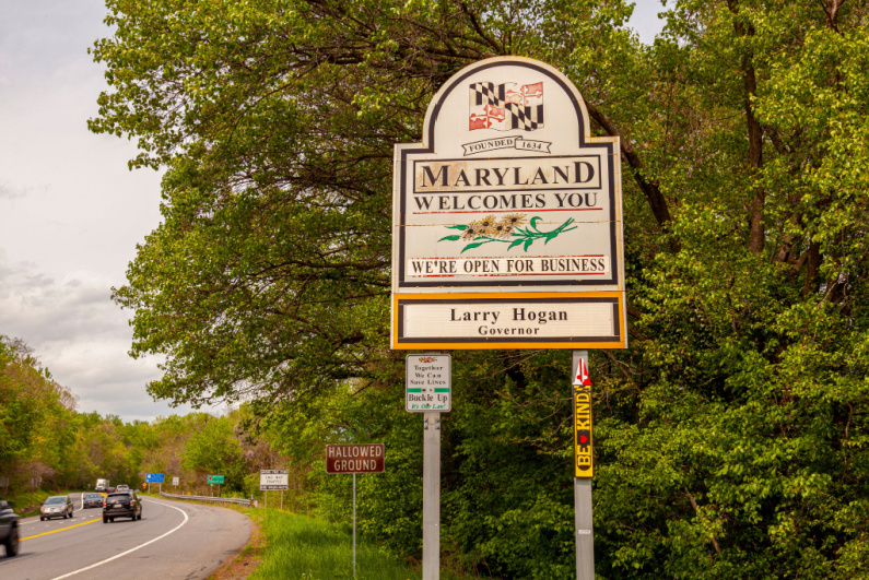 Maryland welcomes you sign