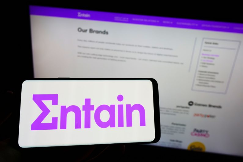 Entain logo on phone