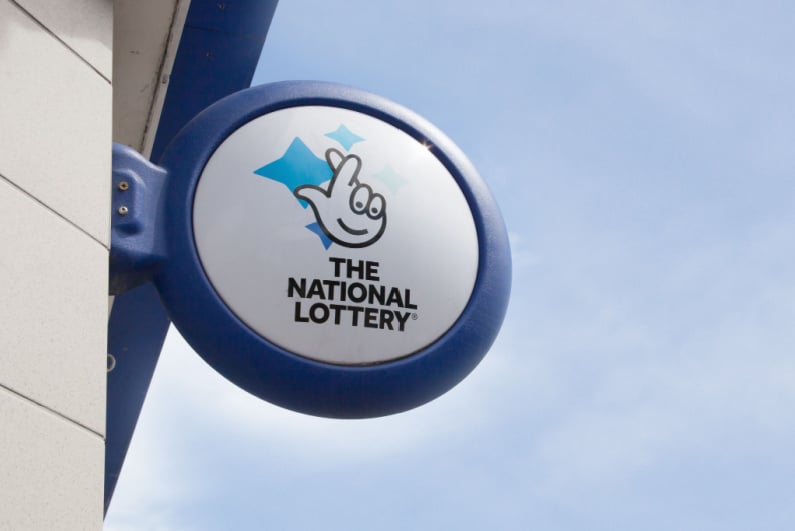 UK National Lottery sign