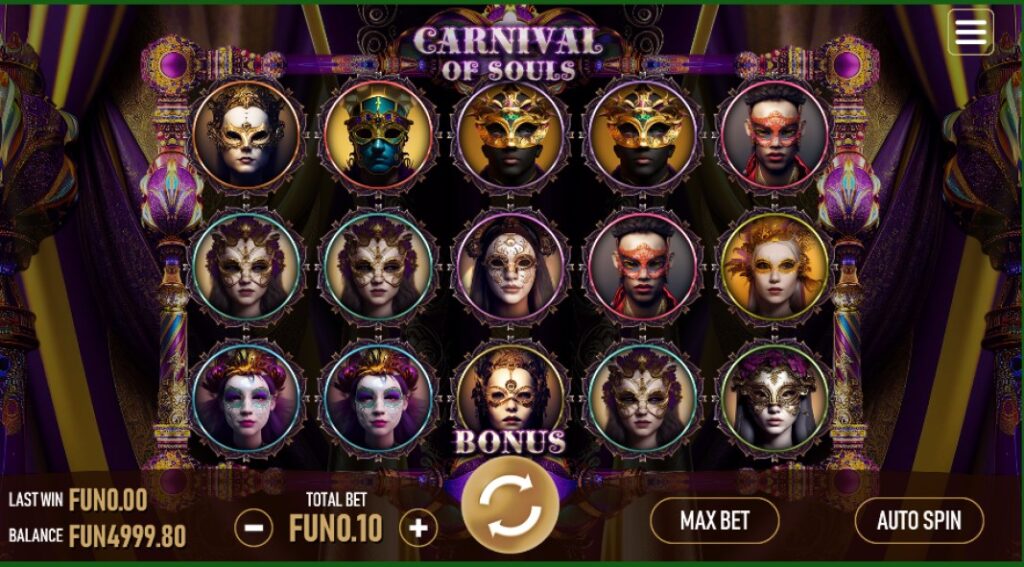 Carnival of Souls slot reels by Urgent Games