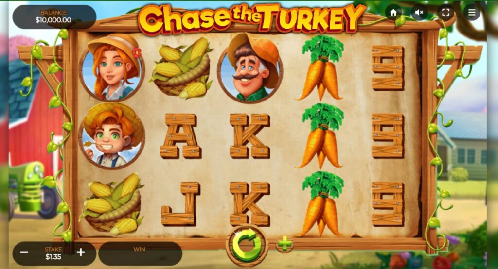 Chase the Turkey slot reels by DragonGaming