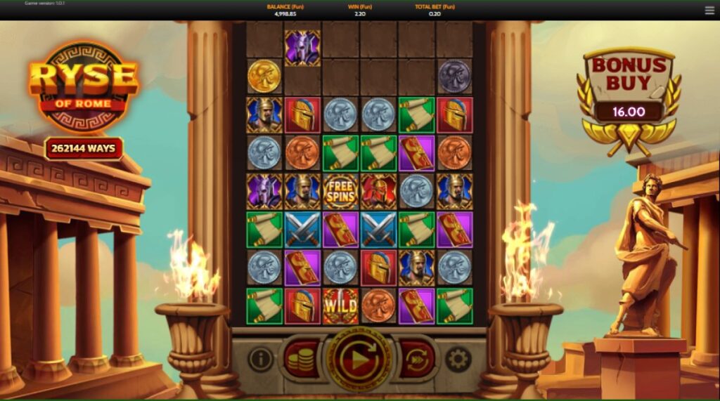 Ryse of Rome slot reels by OneTouch