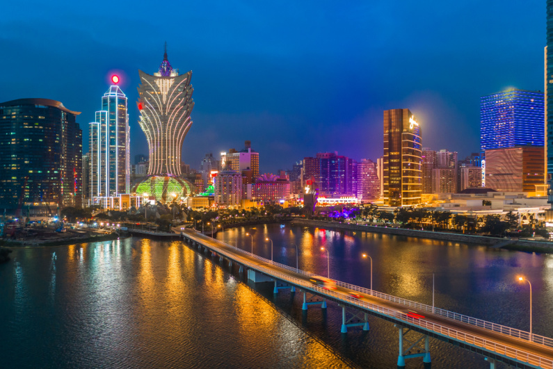 Macau casinos at night