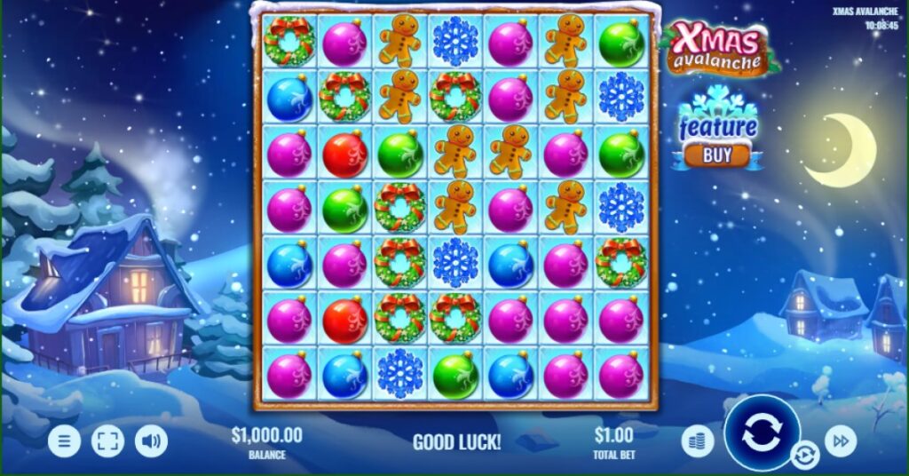 Xmas Avalanche slot reels by Platipus