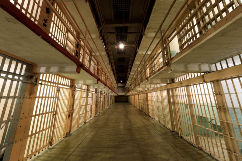 Alcatraz prison cell block