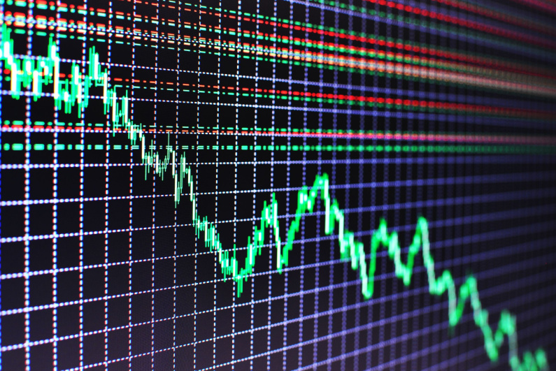 Declining stock chart