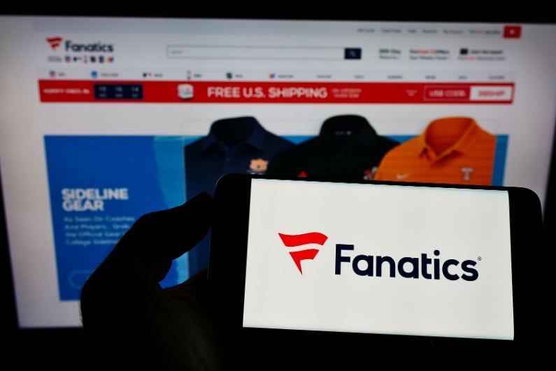 Fanatics logo on a smartphone