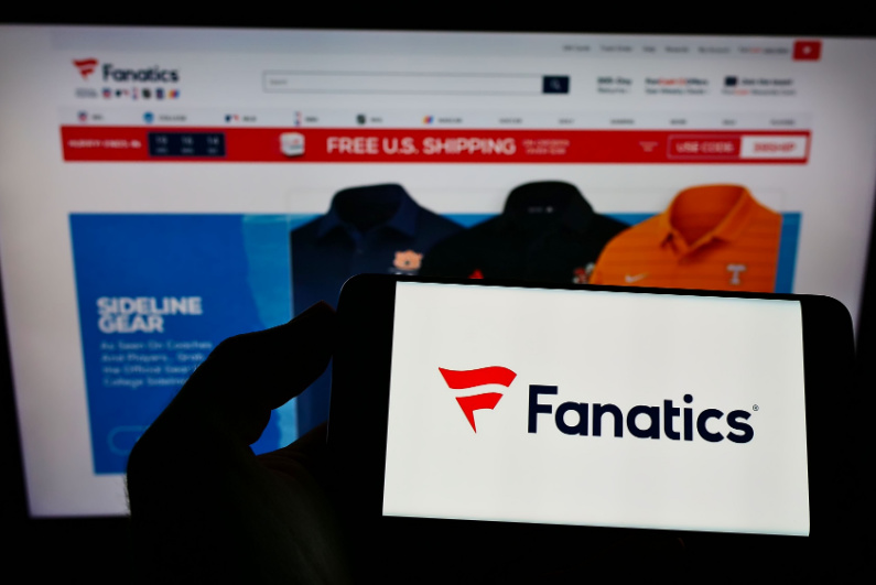 Fanatics logo on smartphone