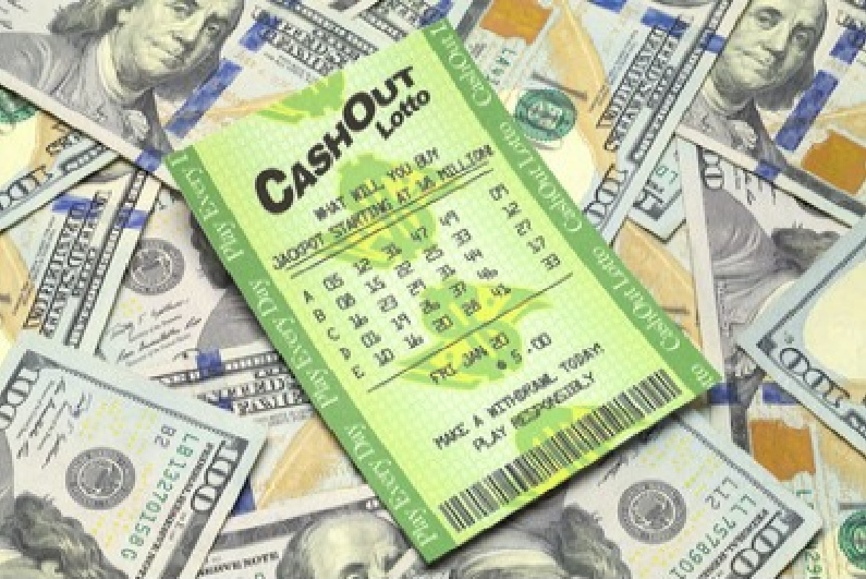 Lottery ticket on cash