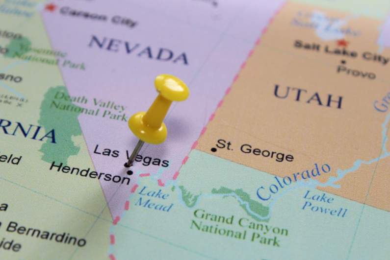 Pin in Nevada map