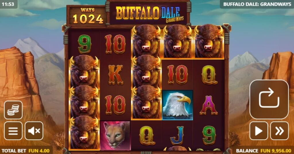 Buffalo Dale Grandways slot reels by Gamebeat