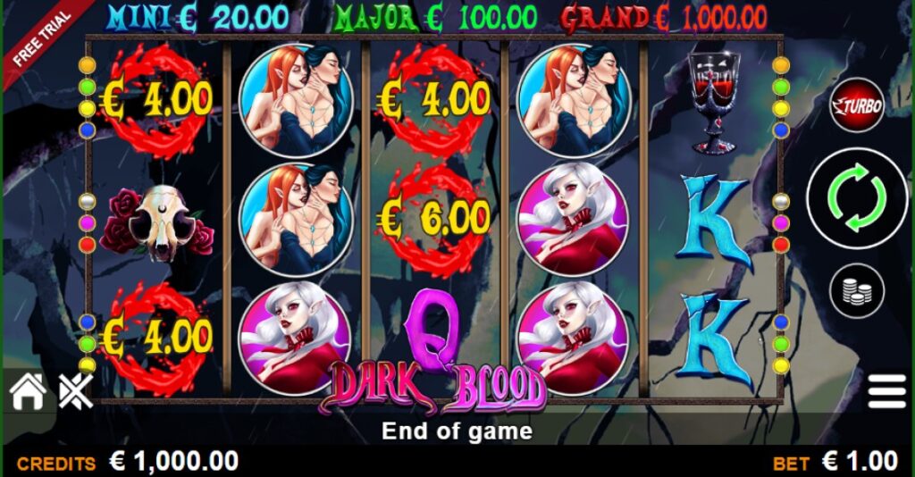 Dark Blood slot reels by Nazionale Elettronica