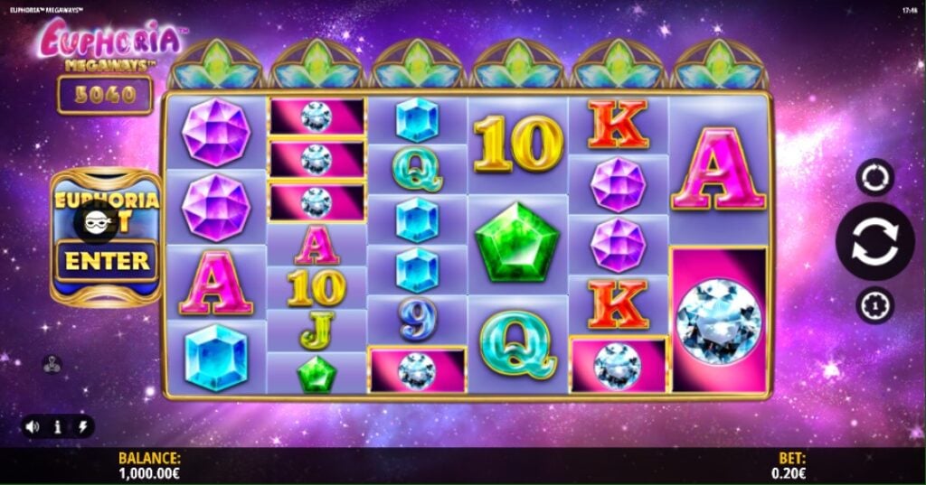 Euphoria Megaways slot reels by iSoftBet