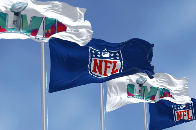 NFL and Super Bowl LVII flags