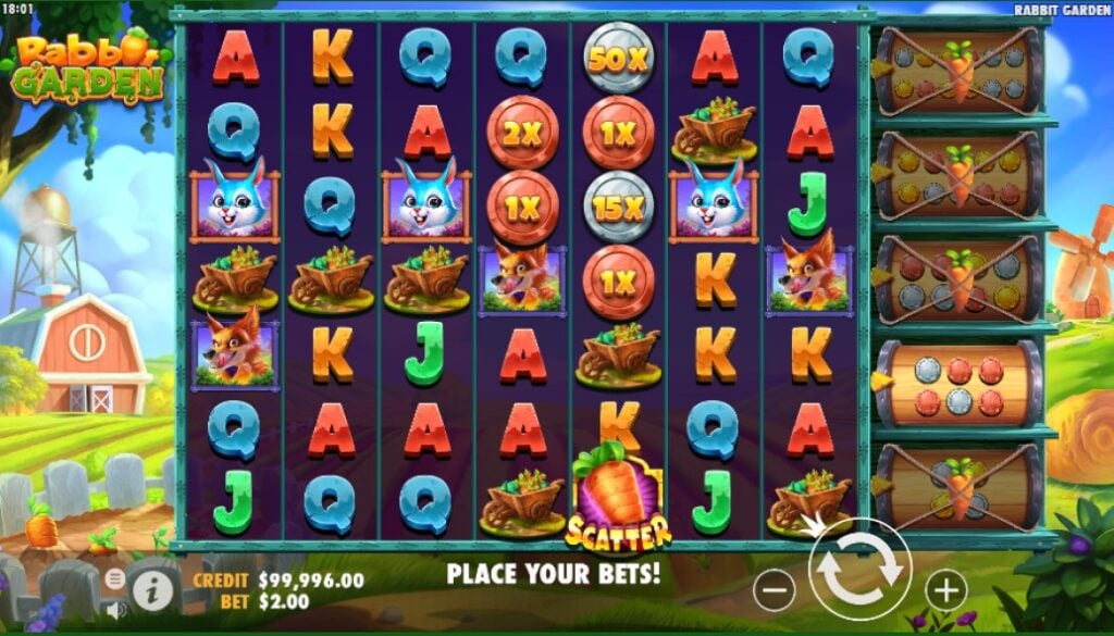 Rabbit Garden slot reels by Pragmatic Play