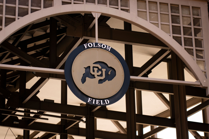 University of Colorado logo on the football stadium