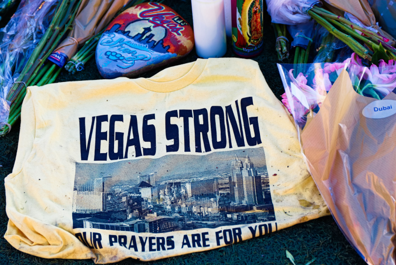 Vegas Strong shirt at Las Vegas memorial