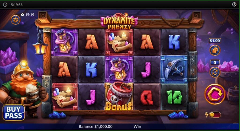 Dynamite Frenzy slot reels by Light and Wonder