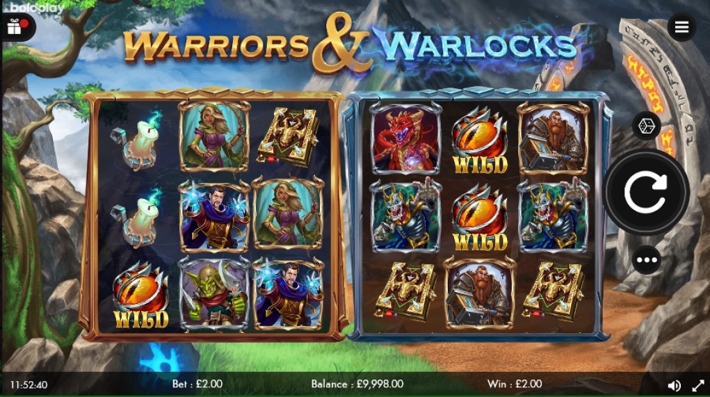 Warriors and Warlocks slot reels by Boldplay