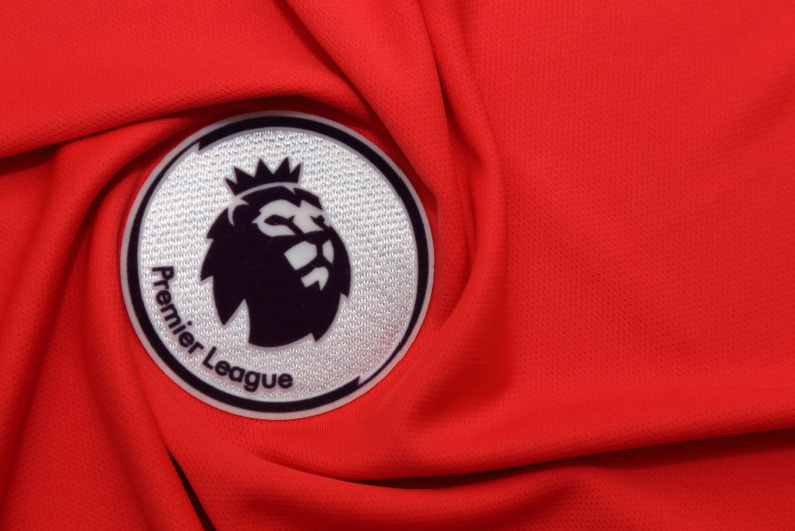 EPL logo on red fabric