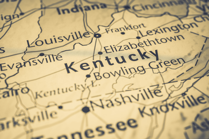 Zoomed in pic of Kentucky on a US map
