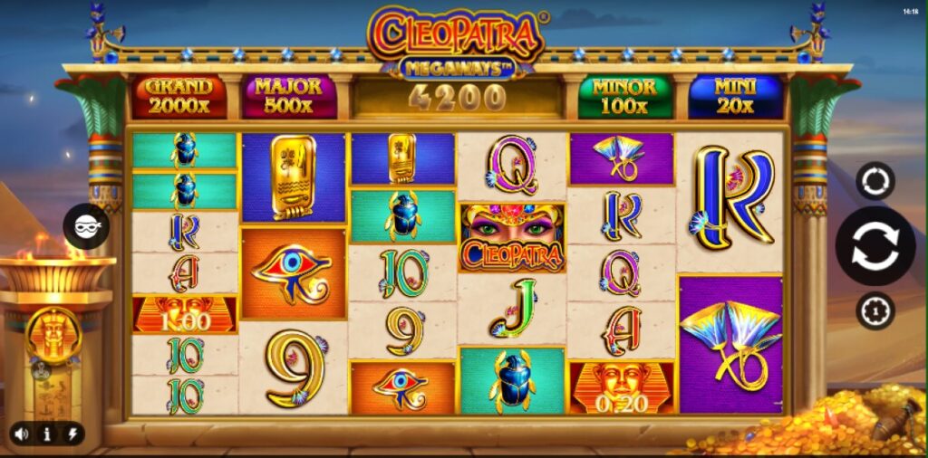 Cleopatra Megaways slot reels by iSoftbet