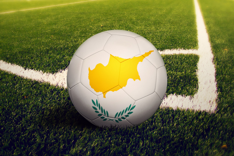 Cyprus flag on football