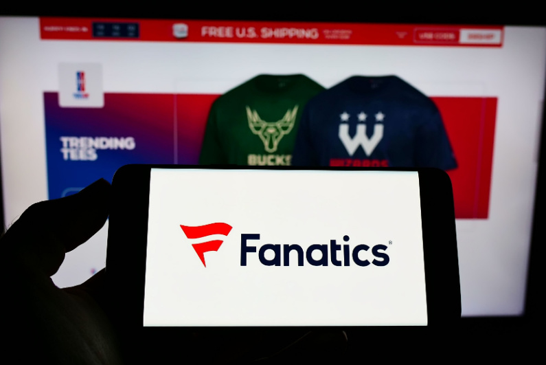 Fanatics logo on the phone