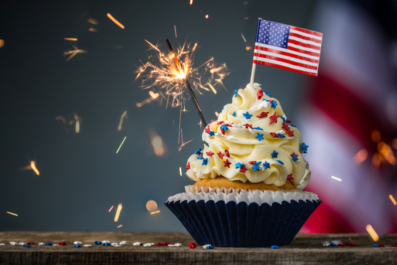 US flag cupcake
