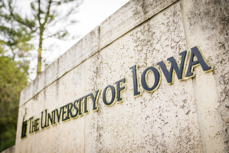 University of Iowa sign