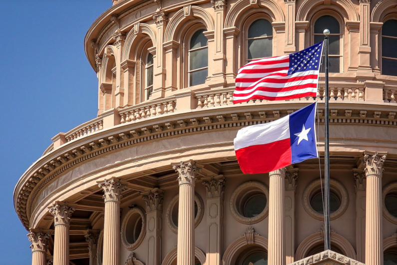 Bendera Texas dan AS