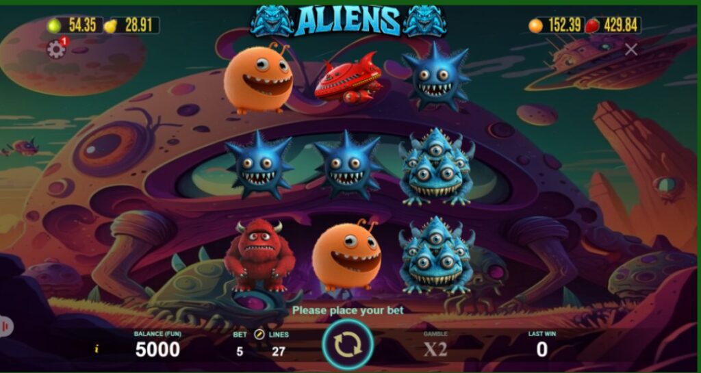 Aliens Slot Reels oleh Perangkat Lunak AGT