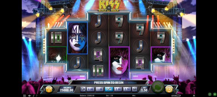 Screenshot of the KISS Reels of Rock reels