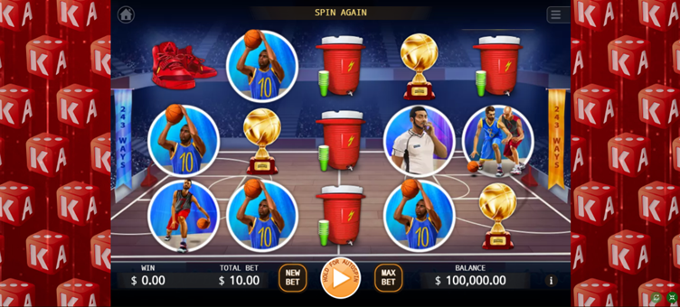 Screenshot from the Fastbreak slot machine