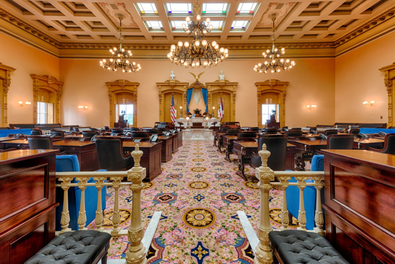 Interior of Ohio Senate chambers