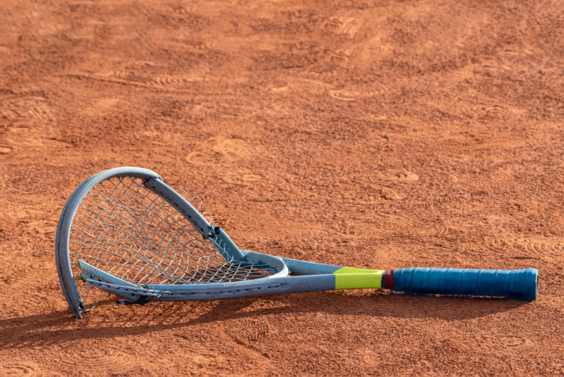 Broken tennis racket