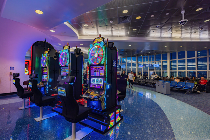 Slot machines at Las Vegas airport