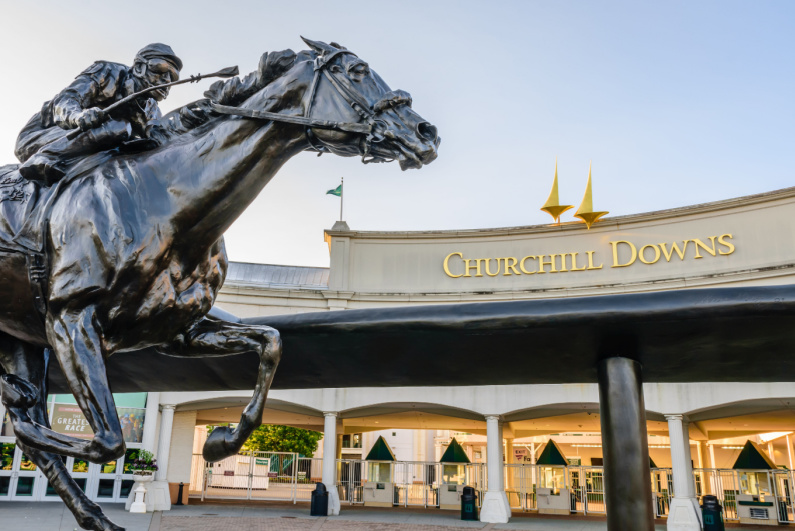 Statue outside of Churchill Downs
