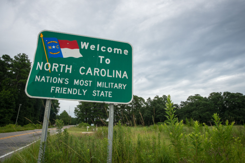 Welcome to North Carolina highway sign