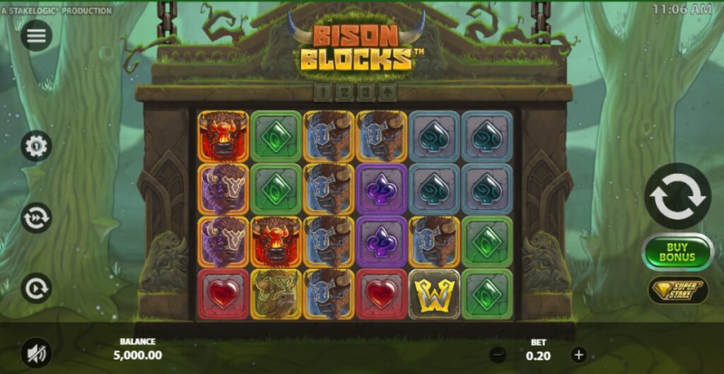Bison Blocks slot reels by Stakelogic