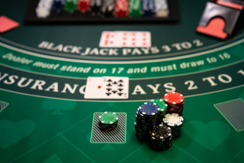 Blackjack table