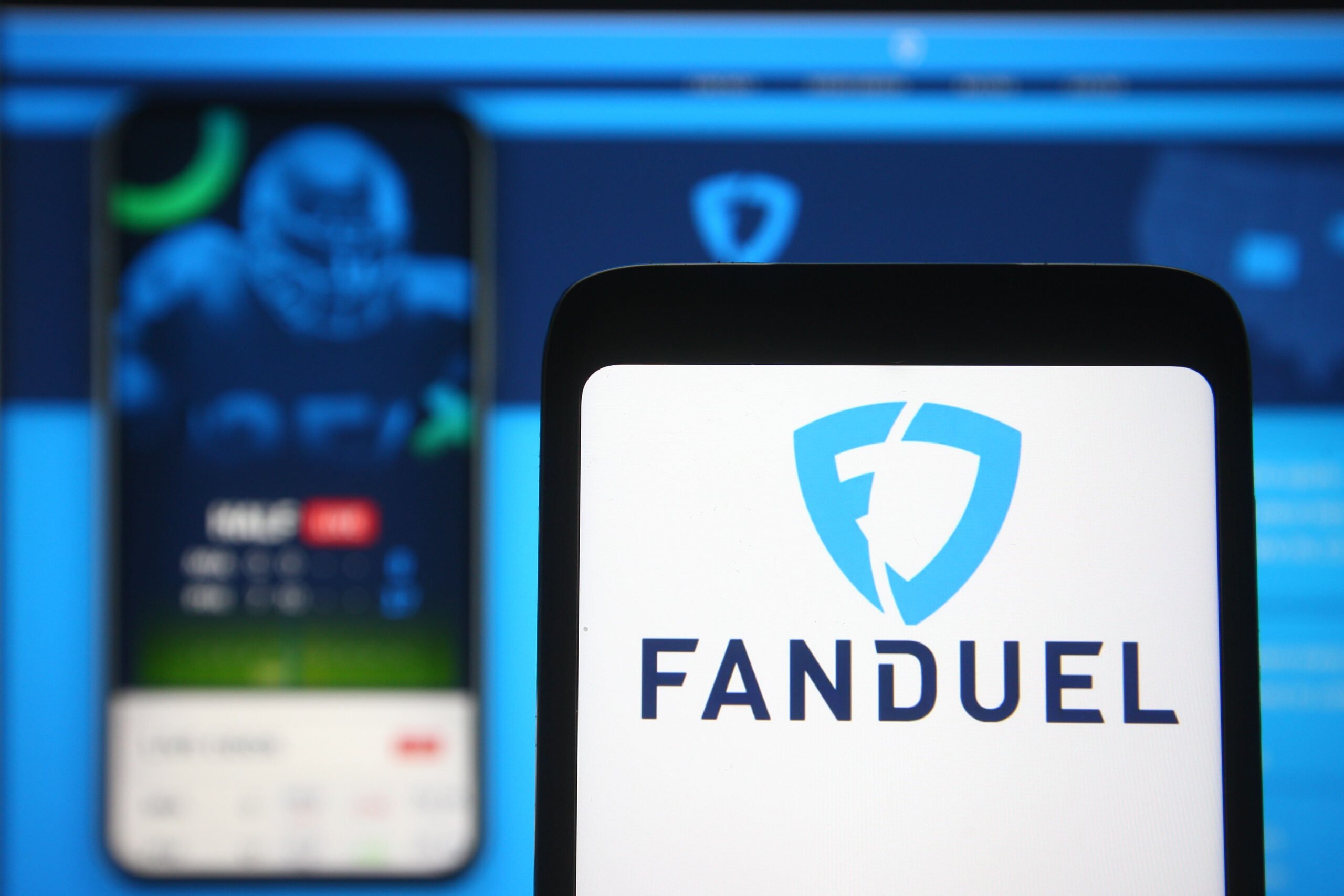 Fanduel logo on a smartphone