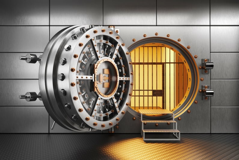 Open bank vault