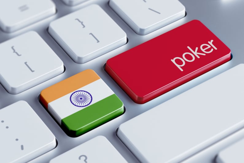 Indian flag and poker keyboard