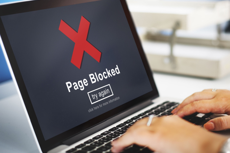 Page blocked on laptop