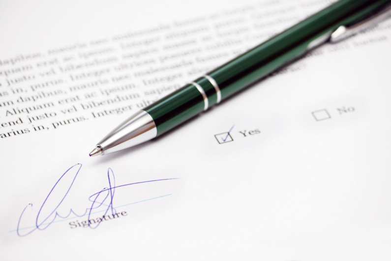 Signature on document